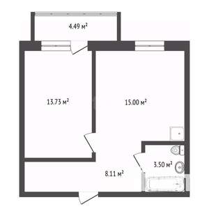 2-к квартира, вторичка, 40м2, 2/14 этаж