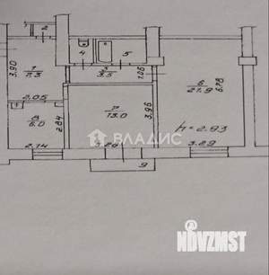 2-к квартира, вторичка, 57м2, 3/4 этаж