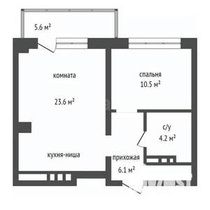 2-к квартира, вторичка, 45м2, 4/25 этаж