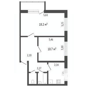 2-к квартира, вторичка, 51м2, 13/17 этаж