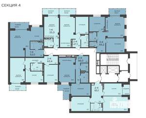 2-к квартира, строящийся дом, 64м2, 13/19 этаж