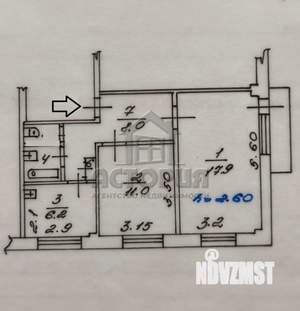 2-к квартира, вторичка, 47м2, 3/5 этаж