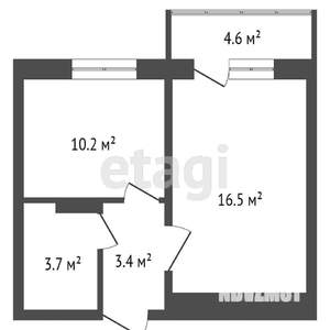 1-к квартира, вторичка, 34м2, 10/16 этаж