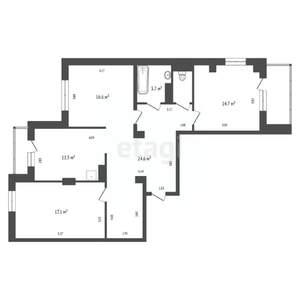 3-к квартира, вторичка, 91м2, 5/17 этаж