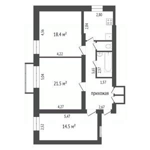 3-к квартира, вторичка, 85м2, 2/2 этаж