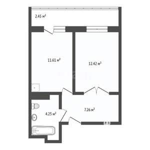 1-к квартира, вторичка, 36м2, 17/25 этаж