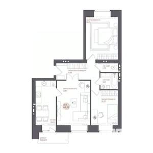 3-к квартира, строящийся дом, 68м2, 12/17 этаж