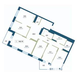 5-к квартира, вторичка, 163м2, 21/24 этаж