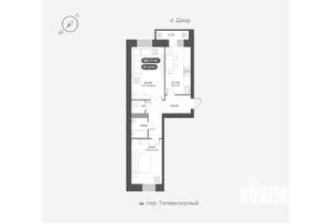 2-к квартира, вторичка, 59м2, 12/16 этаж