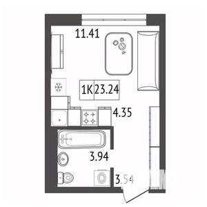 1-к квартира, вторичка, 23м2, 10/17 этаж