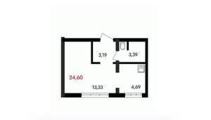 1-к квартира, вторичка, 25м2, 9/18 этаж