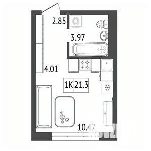 1-к квартира, вторичка, 21м2, 6/17 этаж