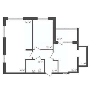 3-к квартира, вторичка, 74м2, 13/24 этаж