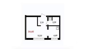 1-к квартира, вторичка, 25м2, 7/18 этаж