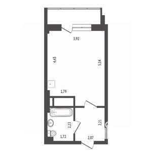 Студия квартира, вторичка, 27м2, 22/25 этаж