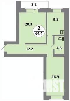 3-к квартира, строящийся дом, 63м2, 14/14 этаж