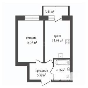 1-к квартира, вторичка, 39м2, 8/9 этаж