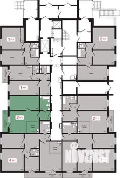2-к квартира, строящийся дом, 53м2, 1/17 этаж