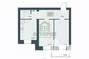 2-к квартира, вторичка, 58м2, 6/9 этаж