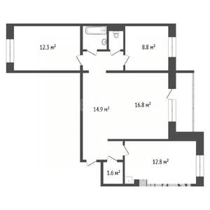 3-к квартира, вторичка, 71м2, 3/10 этаж