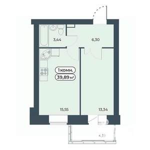 1-к квартира, вторичка, 40м2, 4/9 этаж