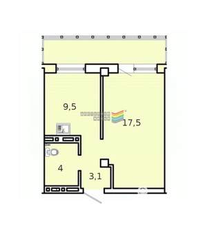 1-к квартира, вторичка, 35м2, 3/20 этаж