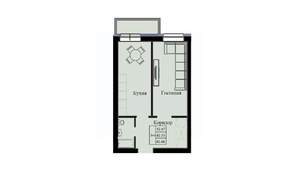 1-к квартира, строящийся дом, 43м2, 4/10 этаж