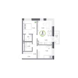 3-к квартира, вторичка, 63м2, 3/9 этаж