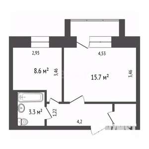 1-к квартира, вторичка, 34м2, 5/5 этаж