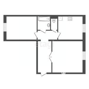 2-к квартира, вторичка, 53м2, 1/10 этаж