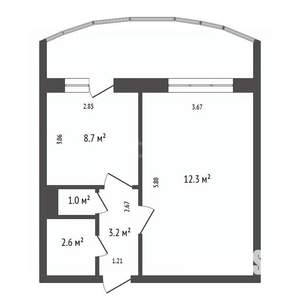 1-к квартира, сданный дом, 37м2, 11/16 этаж
