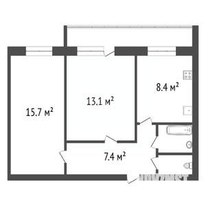 2-к квартира, вторичка, 48м2, 7/9 этаж
