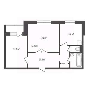 2-к квартира, вторичка, 53м2, 3/10 этаж