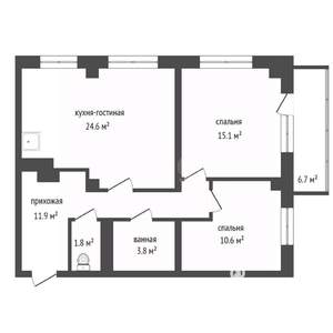 3-к квартира, вторичка, 66м2, 11/25 этаж