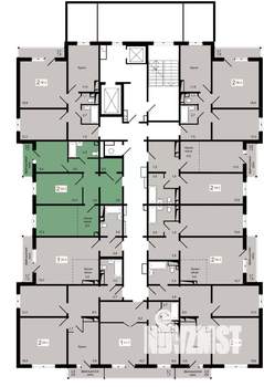 2-к квартира, строящийся дом, 58м2, 2/17 этаж