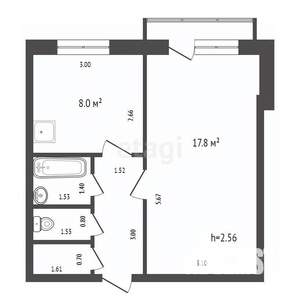1-к квартира, вторичка, 34м2, 5/5 этаж