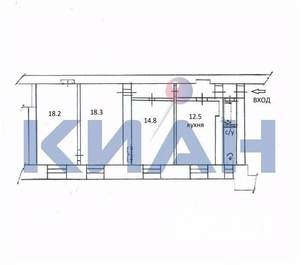 3-к квартира, вторичка, 79м2, 2/3 этаж