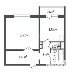 1-к квартира, вторичка, 40м2, 4/17 этаж