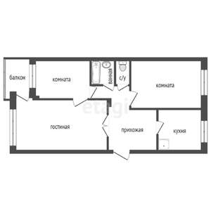 3-к квартира, вторичка, 64м2, 5/5 этаж