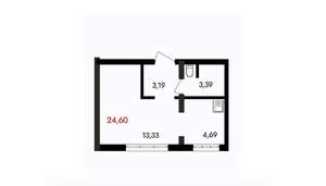 1-к квартира, вторичка, 25м2, 13/18 этаж