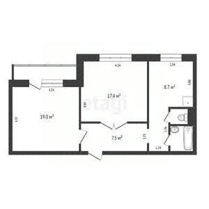 2-к квартира, вторичка, 64м2, 3/5 этаж