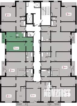 1-к квартира, вторичка, 42м2, 15/17 этаж