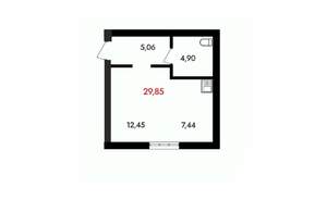 1-к квартира, вторичка, 30м2, 18/18 этаж