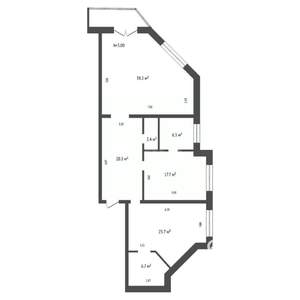 3-к квартира, вторичка, 117м2, 6/20 этаж