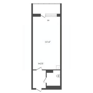 Студия квартира, вторичка, 25м2, 3/19 этаж