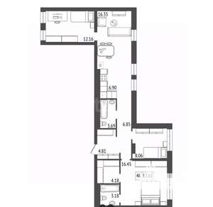 4-к квартира, вторичка, 83м2, 17/17 этаж