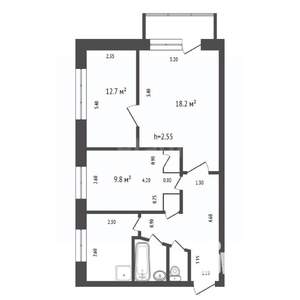 3-к квартира, вторичка, 58м2, 3/5 этаж