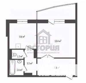 1-к квартира, вторичка, 41м2, 7/14 этаж