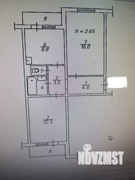 2-к квартира, вторичка, 50м2, 9/10 этаж