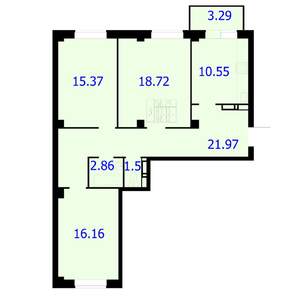 3-к квартира, строящийся дом, 88м2, 8/9 этаж